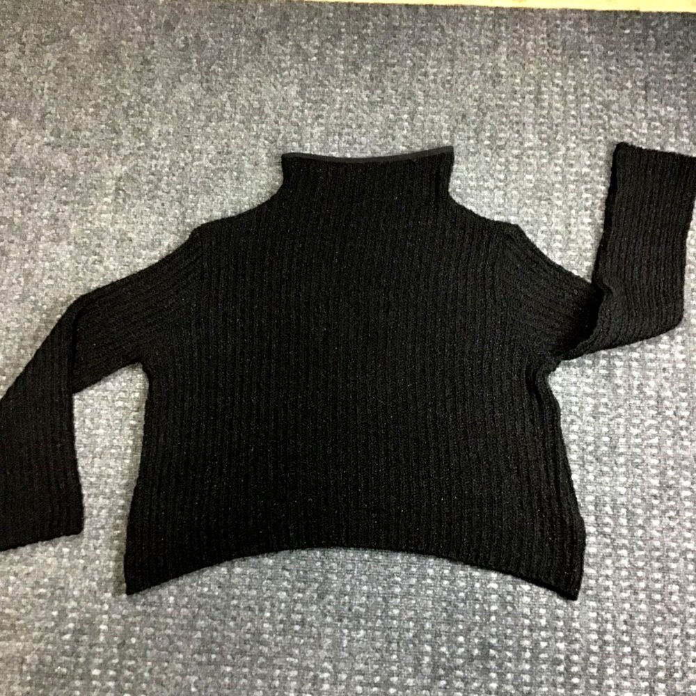 SULU Kerstin Bernecker, Black Metallic Funnel Neck Sweater